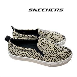 Skechers Poppy Leopard Women's Washable Canvas Slip-on Shoes Sneakers 8